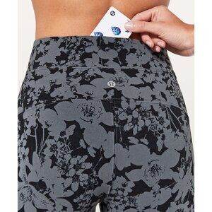 lululemon athletica Black and Gray‎ Floral Leggings